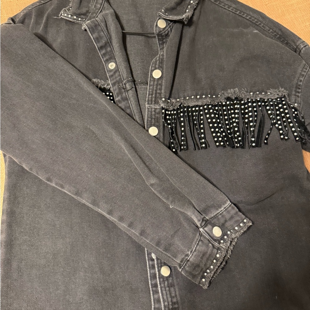 Zara Black Denim Shirt - Picture 2 of 4